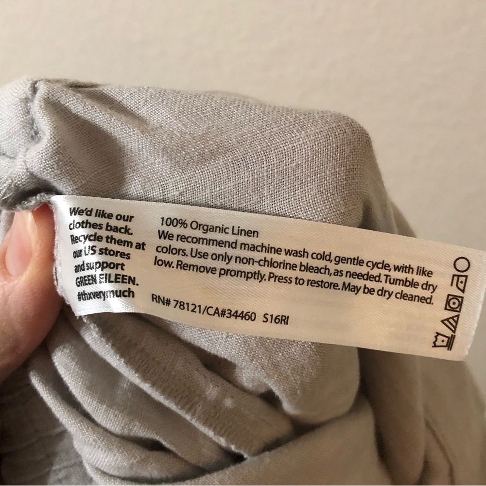 Eileen Fisher Organic Linen Pants in Light Gray - Size Medium - Picture 6 of 7